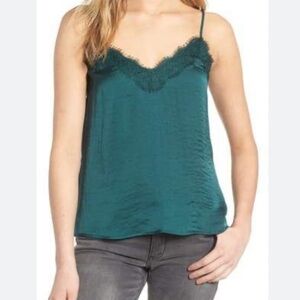 BP lace trim green cami tank top